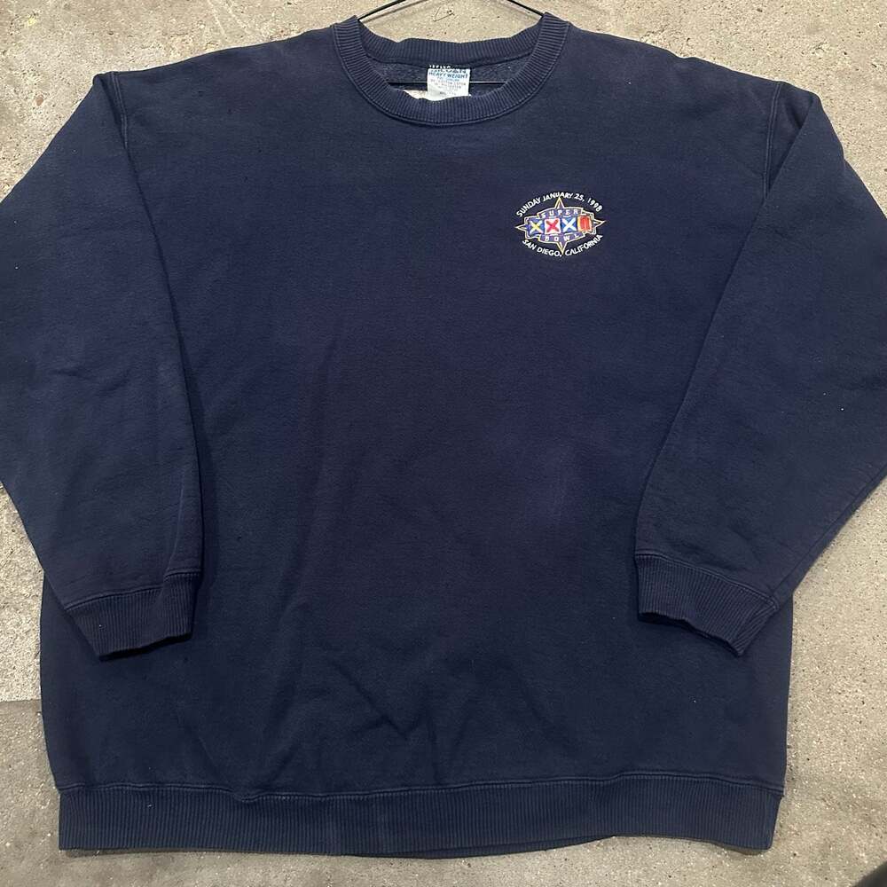 Vintage 1998 Super Bowl XXXII Miller Lite Embroidered Crewneck Sweatshirt